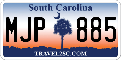 SC license plate MJP885