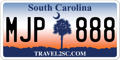 SC license plate MJP888