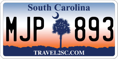 SC license plate MJP893