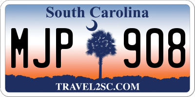 SC license plate MJP908