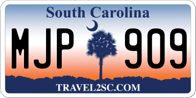 SC license plate MJP909