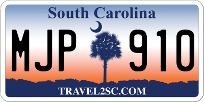 SC license plate MJP910