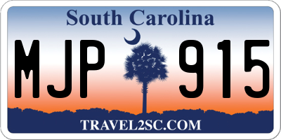 SC license plate MJP915