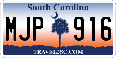 SC license plate MJP916