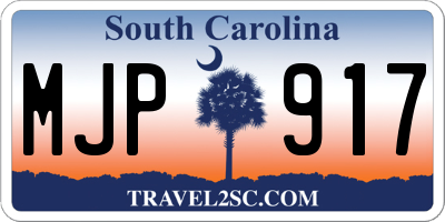 SC license plate MJP917