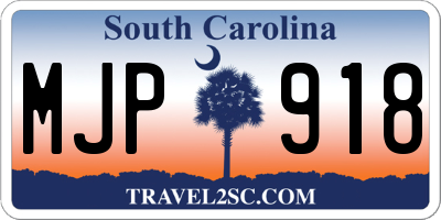 SC license plate MJP918