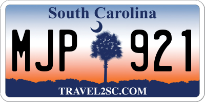 SC license plate MJP921