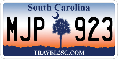 SC license plate MJP923