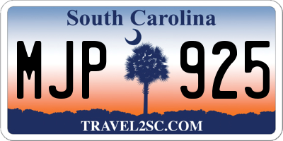 SC license plate MJP925