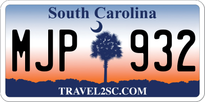 SC license plate MJP932
