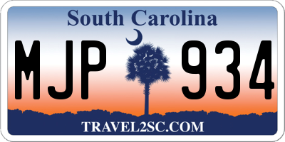 SC license plate MJP934
