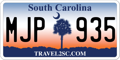 SC license plate MJP935