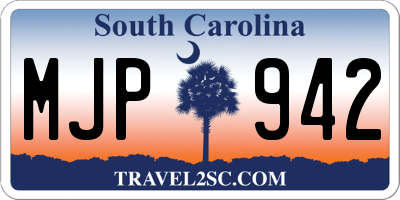 SC license plate MJP942