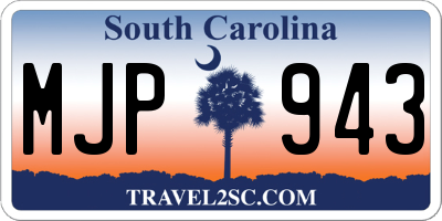 SC license plate MJP943