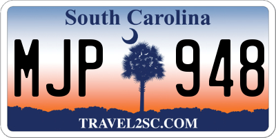 SC license plate MJP948