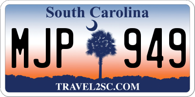 SC license plate MJP949
