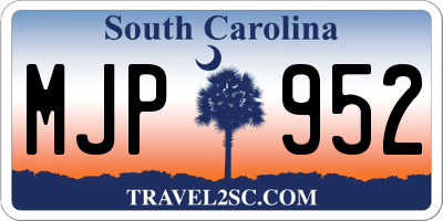 SC license plate MJP952