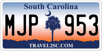 SC license plate MJP953
