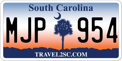 SC license plate MJP954