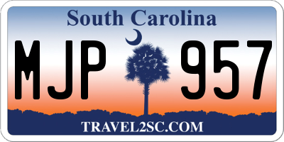 SC license plate MJP957
