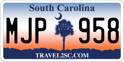 SC license plate MJP958