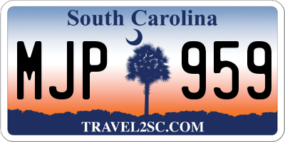 SC license plate MJP959