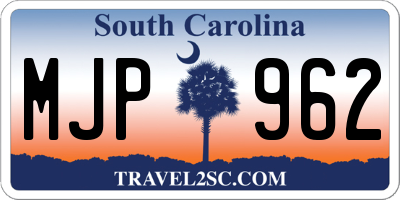SC license plate MJP962