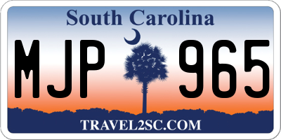 SC license plate MJP965
