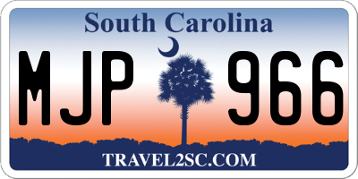 SC license plate MJP966