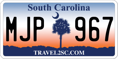SC license plate MJP967