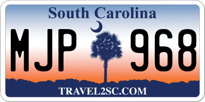 SC license plate MJP968