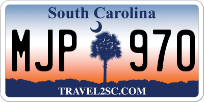 SC license plate MJP970
