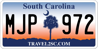 SC license plate MJP972
