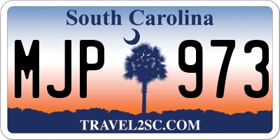 SC license plate MJP973