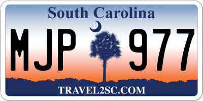 SC license plate MJP977