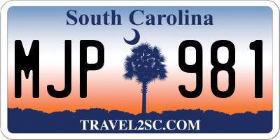 SC license plate MJP981