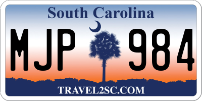 SC license plate MJP984