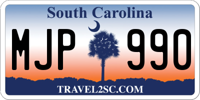SC license plate MJP990