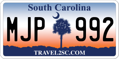 SC license plate MJP992