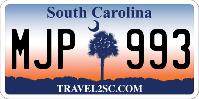 SC license plate MJP993