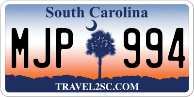 SC license plate MJP994
