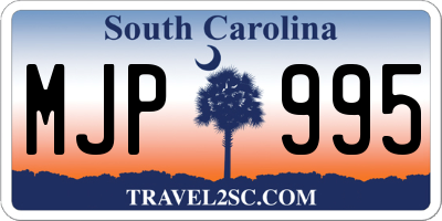 SC license plate MJP995