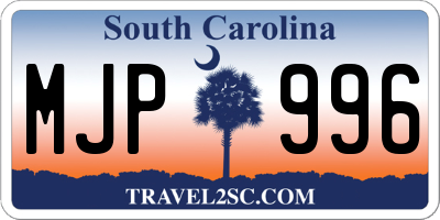 SC license plate MJP996
