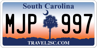 SC license plate MJP997