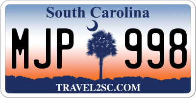 SC license plate MJP998