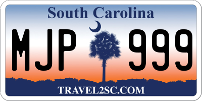 SC license plate MJP999