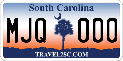 SC license plate MJQ000
