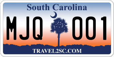 SC license plate MJQ001