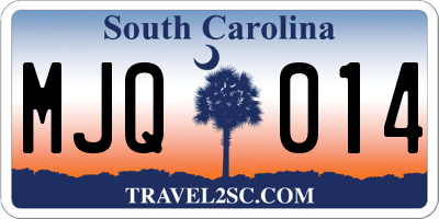 SC license plate MJQ014