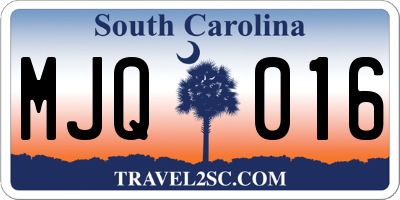 SC license plate MJQ016